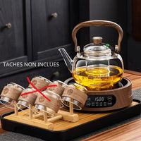 Théière en Verre Borosilicaté + Réchaud Électrique